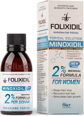 Фоликсидил 2% против выпадения волос для женщин - Folixidil Enchanced Minoxodil 2%, 60 мл